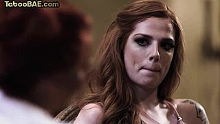 Redhead stepmom scissoring her babe