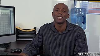 Shaved male homosexual in lustful sexual workplace meeting