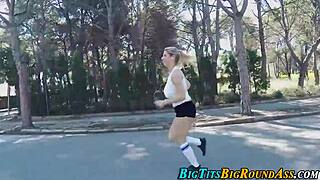 bouncing big tits babe gets down and dirty real quick.