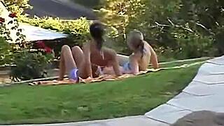 Petite teens enjoy each other