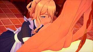 Maids Jean Genshin Impact in Wild 3D Cartoon Threesome Action!