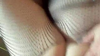 Bouncing asses in tight fishnets