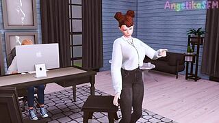 Hey, Wanna See Futanari Boss Test Her Secretary’s Deep Throat with Huge Dick in Sims 4 Anime Hentai SFM?