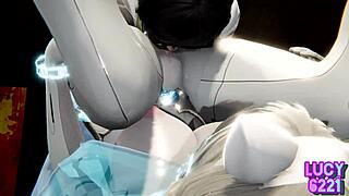 AI-powered customer service robot in action