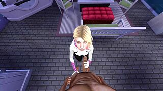 Miles and Gwen's balcony adventure