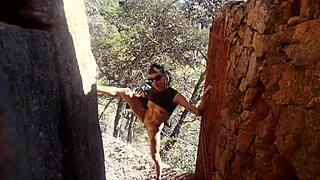 Outdoor setting for oral sex