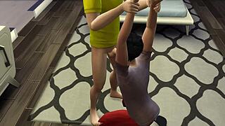 Animated blowjob in The Sims game