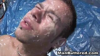 check out this hardcore gay anal sex with bareback fucking and cumshots.