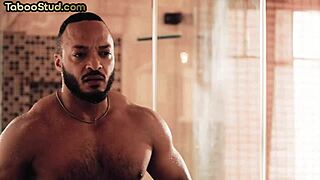 Gay orgy with barebacking and anal sex followed by secret under the table blowjob