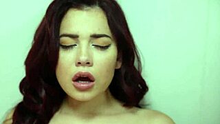Bouncing boobs with strap-on action