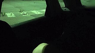 French wife squirts in public parking and fucks voyeur wildly.
