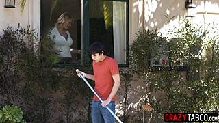 Stepson and stepmom's hot encounter