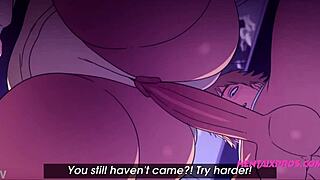 Brunette seduces young boy intensely