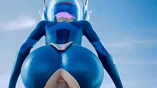 3D animated futanari oral action