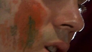 Body painter gets sucked hard