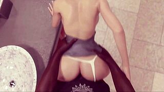 3D animation of huge cock