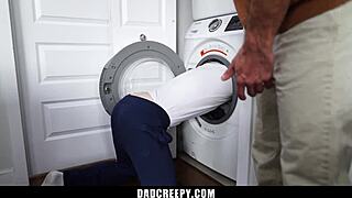 Stepdad's hot cum in stepson's mouth