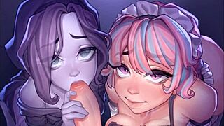 Hey, check this hentai game with ghost and maid blowjob contest