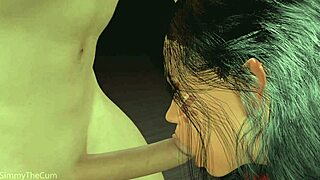 3D animated Latina MILF gets her big tits fucked