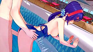Big-boobed anime in 3D action