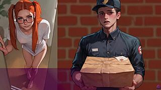 what’s going on? husband catches wife naked with delivery boy in 3d hentai
