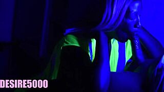 Public yacht blowjob under black lights