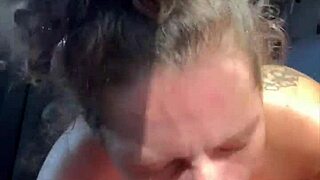Slim Thick Trashy Hooker Bangs in Public and Takes a Reluctant Facial