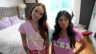 damn, sorority sluts cami strella, chloe foxxe, lev lieben get wild! 😈