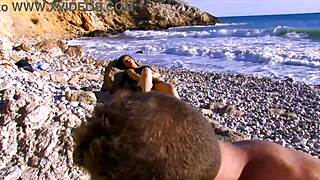 Real public sex on beach with hot doggystyle and steamy blowjob