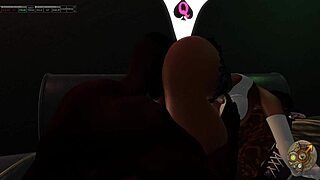 Yo, check this Second Life scene where a black man bangs an Asian chick on a couch!