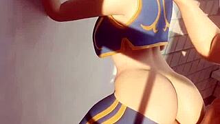 Fortnite chun li takes a bath and makes love