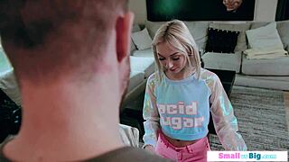 Petite bitch has sex with her big neighbor