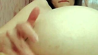 Russian Brunette in Stockings SUCKS DILDO, Fingers Pussy and Anal Close-Up!
