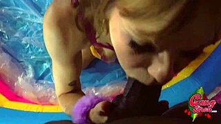 Guy gave Rebecca a throat whooping, and she puked all over