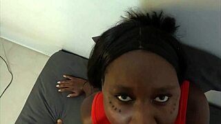 Ebony whore struggles to suck huge black cock Jhodez1
