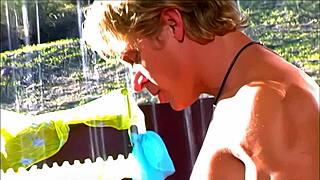 monica sweetheart teams up with muscular stud for fun