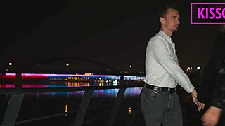 A hot brunette in a leather coat gets fucked