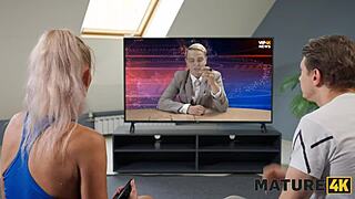 Mature4k lonely milf gets huge cock in mouth to calm her down