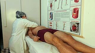 Patient gets aroused by the nurse's touch in a tense hospital moment