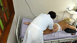 Married woman gets wild relief at masseuse session.