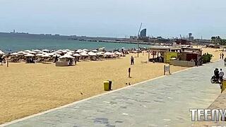 Perfect Tits Caught on Barcelona Nude Beach with Apra Shay Don Mulatito
