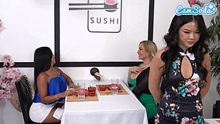 Ever tried a sushi glory hole with big tit lesbian milfs?