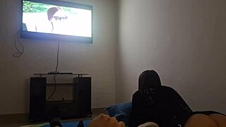 My stepsister and I watch a movie alone at home. She ends up sucking my cock with wild abandon.
