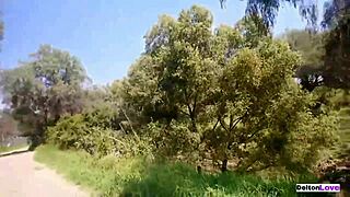 Outdoor fun with my ex-girlfriend behind a hill