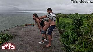 damn, me and my wife got wild with anne on the beach, wet fuck and surprise creampie