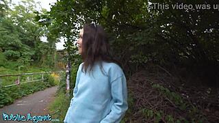 Fitness milf Kristina Grace gives a public blowjob before hard outdoor POV sex with a big cock.