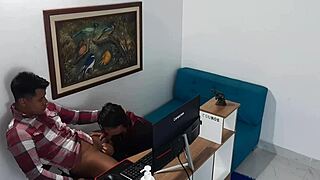 My horny secretary is begging me to pound her wet pussy
