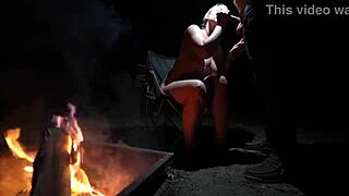 They wandered naked through the forest, enjoying nature while she sucked his cock by the beach.