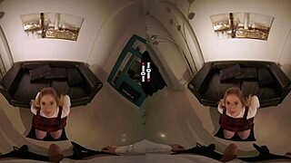In a dark room VR, I tear off her panties for intense action.