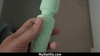 Stepbrother catches stepsis with a dildo in the bathroom and demands an explanation.